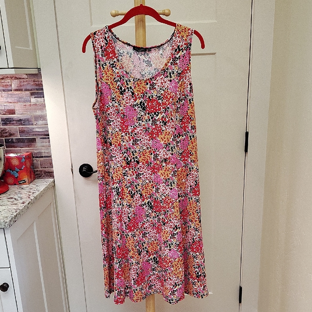 Notations Multicolor Floral Midi Dress
